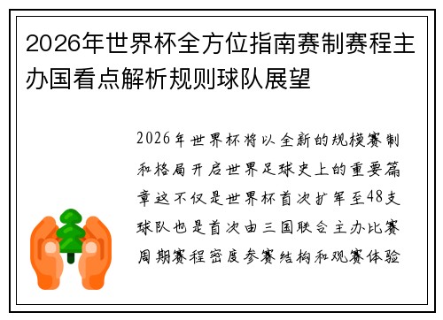 2026年世界杯全方位指南赛制赛程主办国看点解析规则球队展望